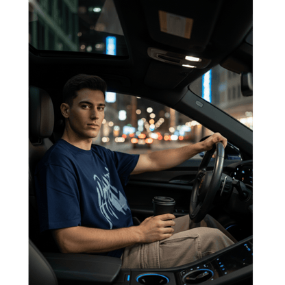 THE MEN THING GRUNGE FADE Oversized T-Shirt - Blue