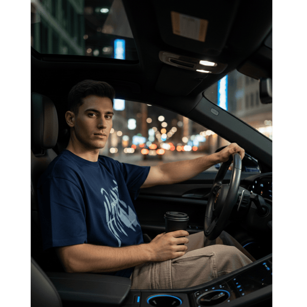 GRUNGE FADE Oversized T-Shirt - Blue