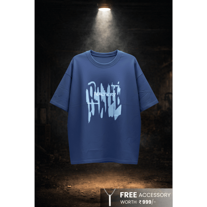 THE MEN THING GRUNGE FADE Oversized T-Shirt - Blue