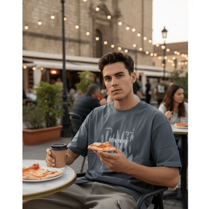 THE MEN THING GRUNGE FADE Oversized T-Shirt - Grey