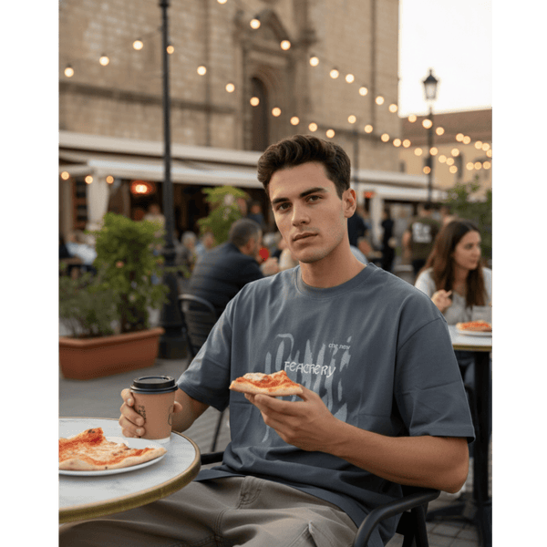 GRUNGE FADE Oversized T-Shirt - Grey