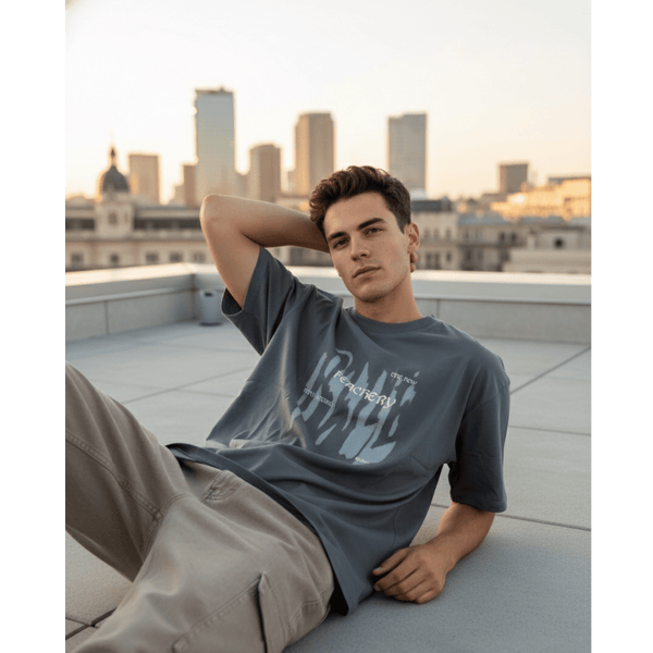 GRUNGE FADE Oversized T-Shirt - Grey