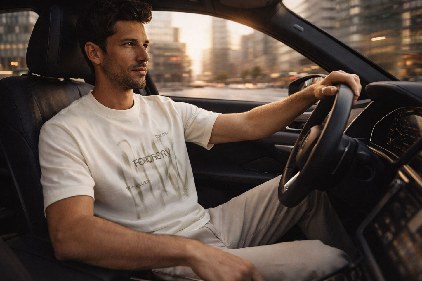 THE MEN THING GRUNGE FADE Oversized T-Shirt - White