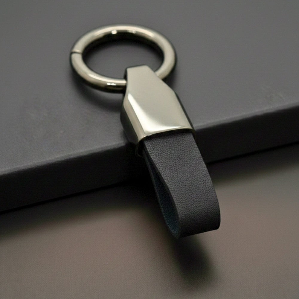 THE MEN THING KeyChains AEROLOOP - BLACK & GUNMETAL GREY - Stainless Steel Keychain for Men & Boy
