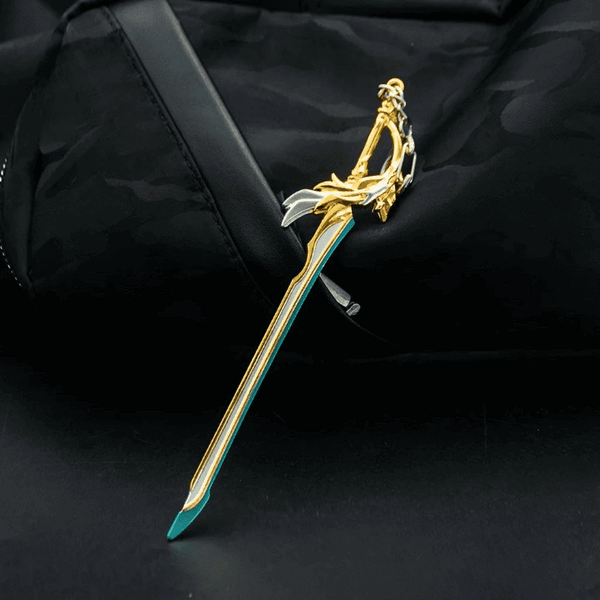 AETHERBLADE - Genshin ఇంపాక్ట్ అనిమే కీచైన్ | గేమ్ మెన్ & బాయ్ కోసం Xiao Cosplay మిశ్రమం వెపన్ కీచైన్