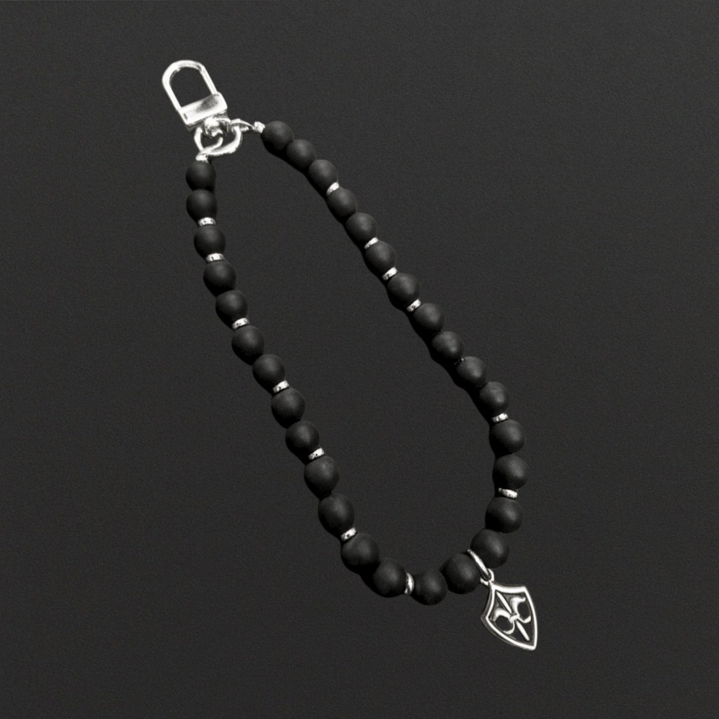 THE MEN THING KeyChains BLACK CITADEL - Pure Titanium Steel Pendant with Hand Wrist Phone Straps Keychain for Men & Boy "10"inch