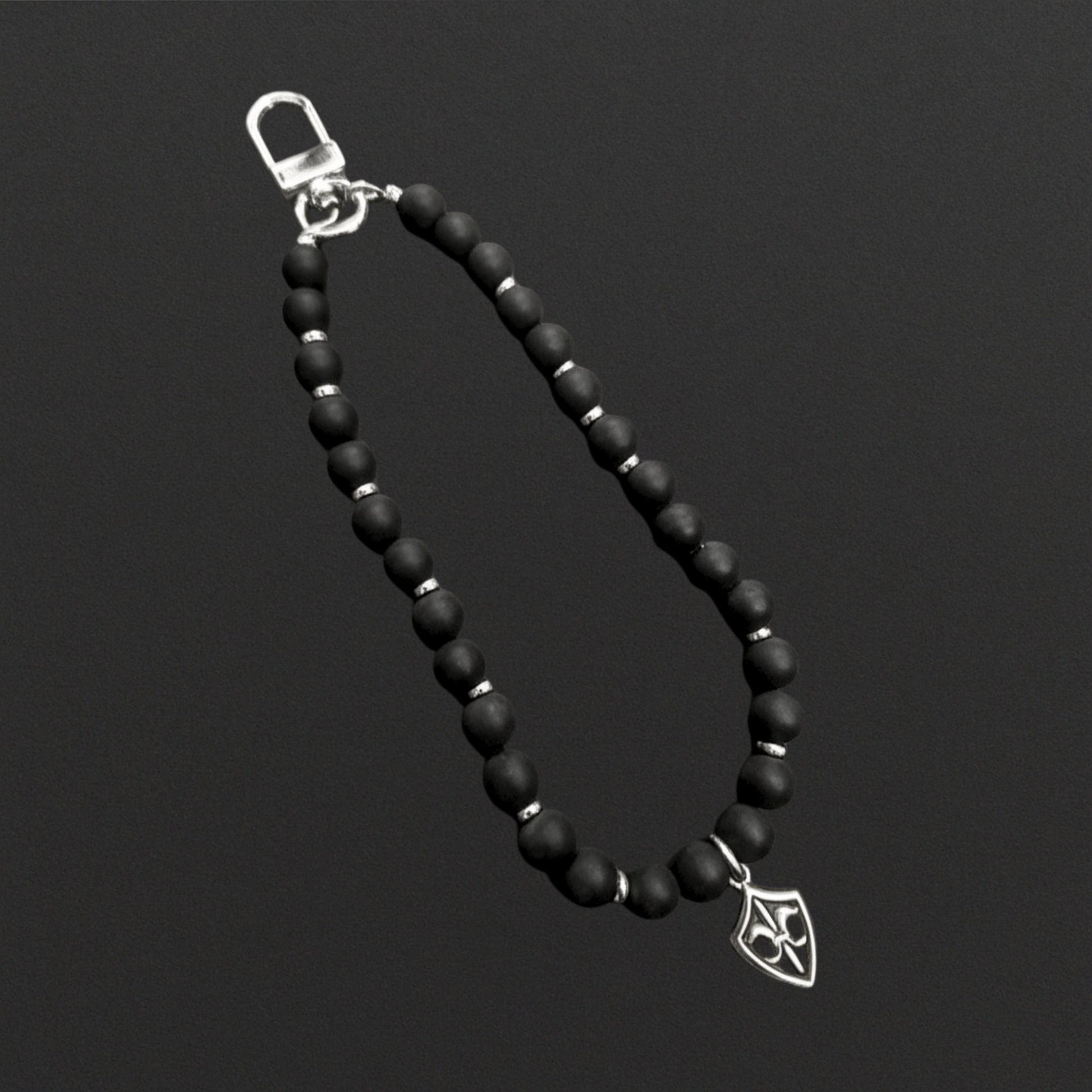 THE MEN THING KeyChains BLACK CITADEL - Pure Titanium Steel Pendant with Hand Wrist Phone Straps Keychain for Men & Boy "10"inch