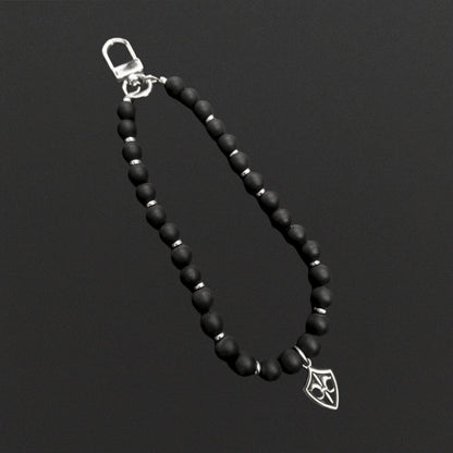 THE MEN THING KeyChains BLACK CITADEL - Pure Titanium Steel Pendant with Hand Wrist Phone Straps Keychain for Men & Boy "10"inch