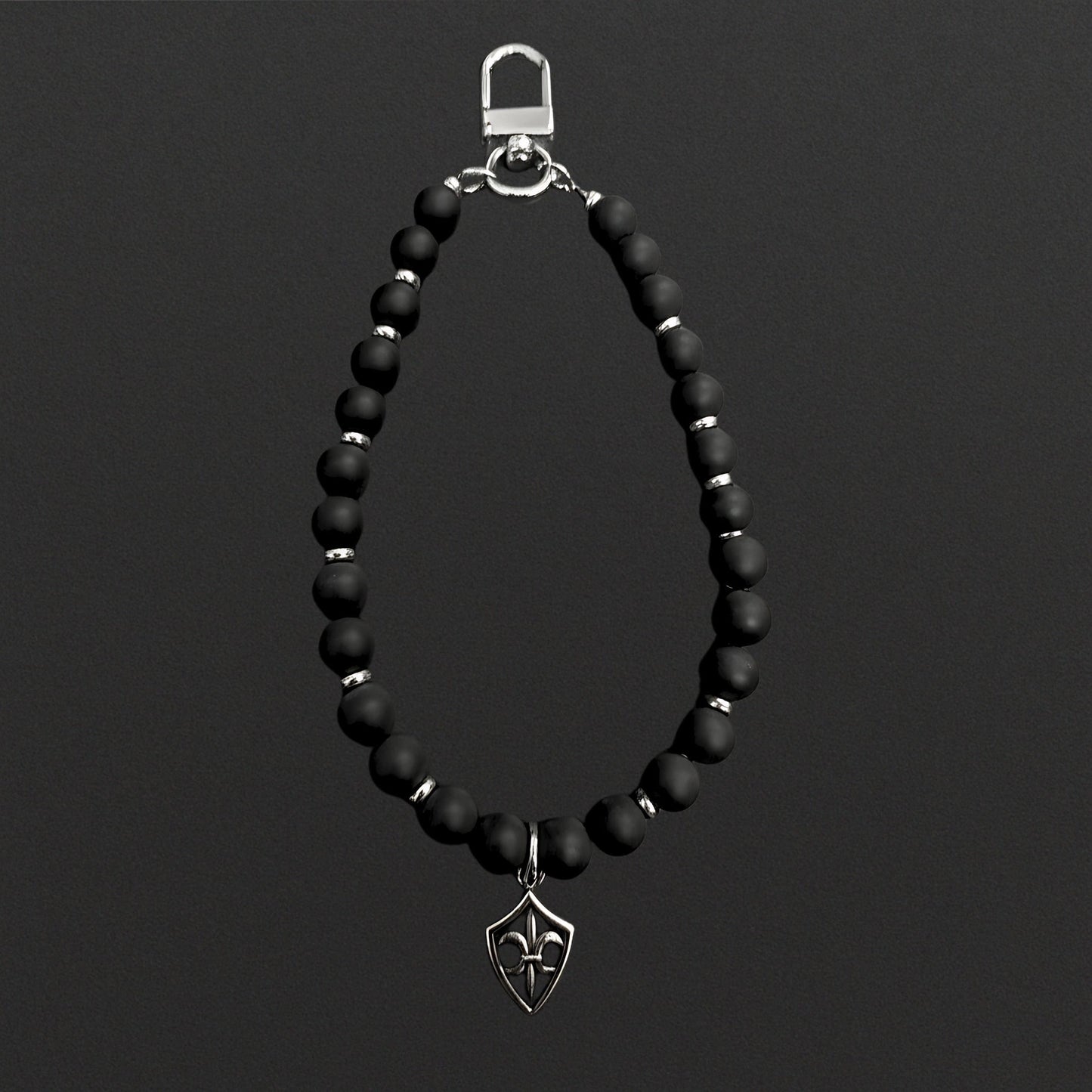 THE MEN THING KeyChains BLACK CITADEL - Pure Titanium Steel Pendant with Hand Wrist Phone Straps Keychain for Men & Boy "10"inch