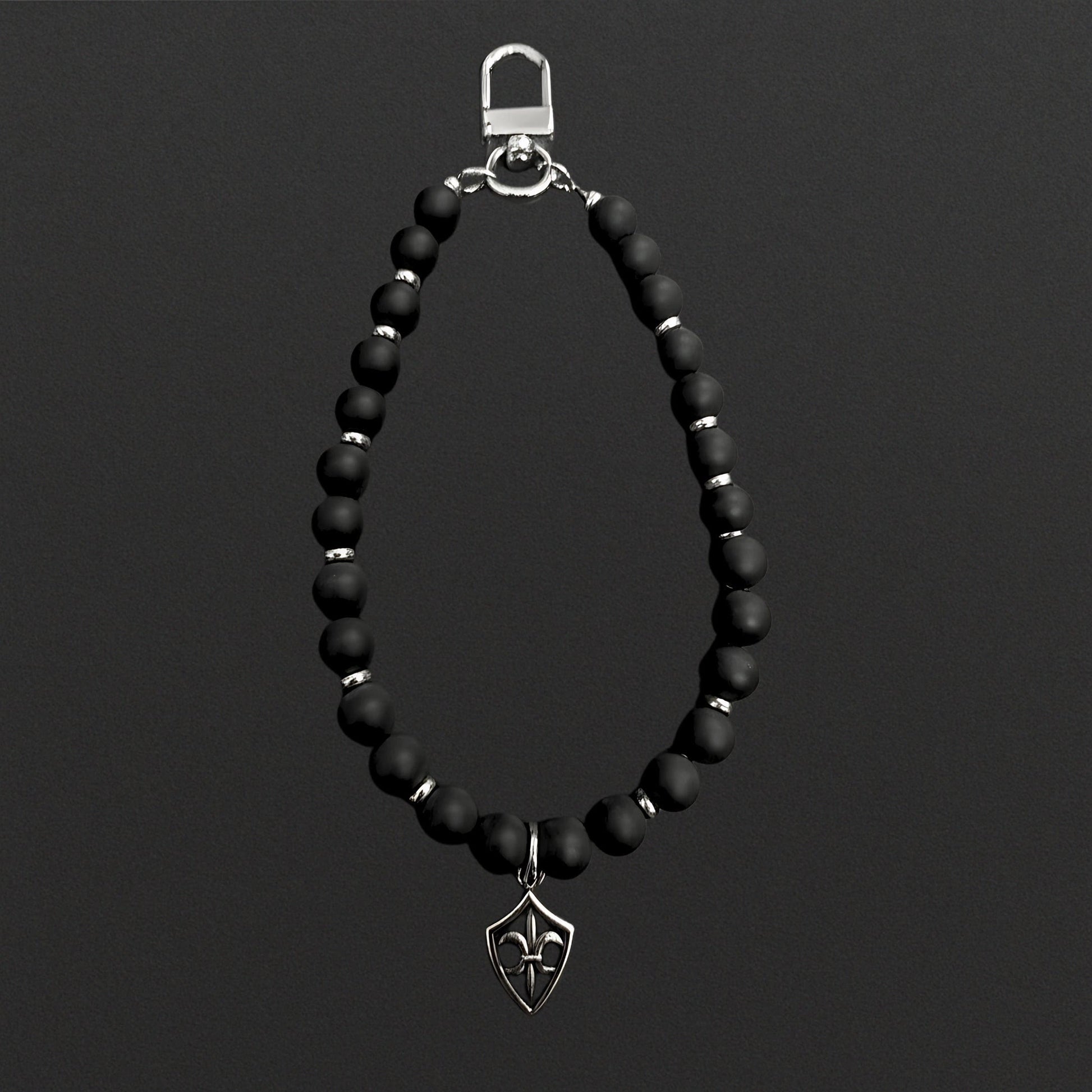 THE MEN THING KeyChains BLACK CITADEL - Pure Titanium Steel Pendant with Hand Wrist Phone Straps Keychain for Men & Boy "10"inch