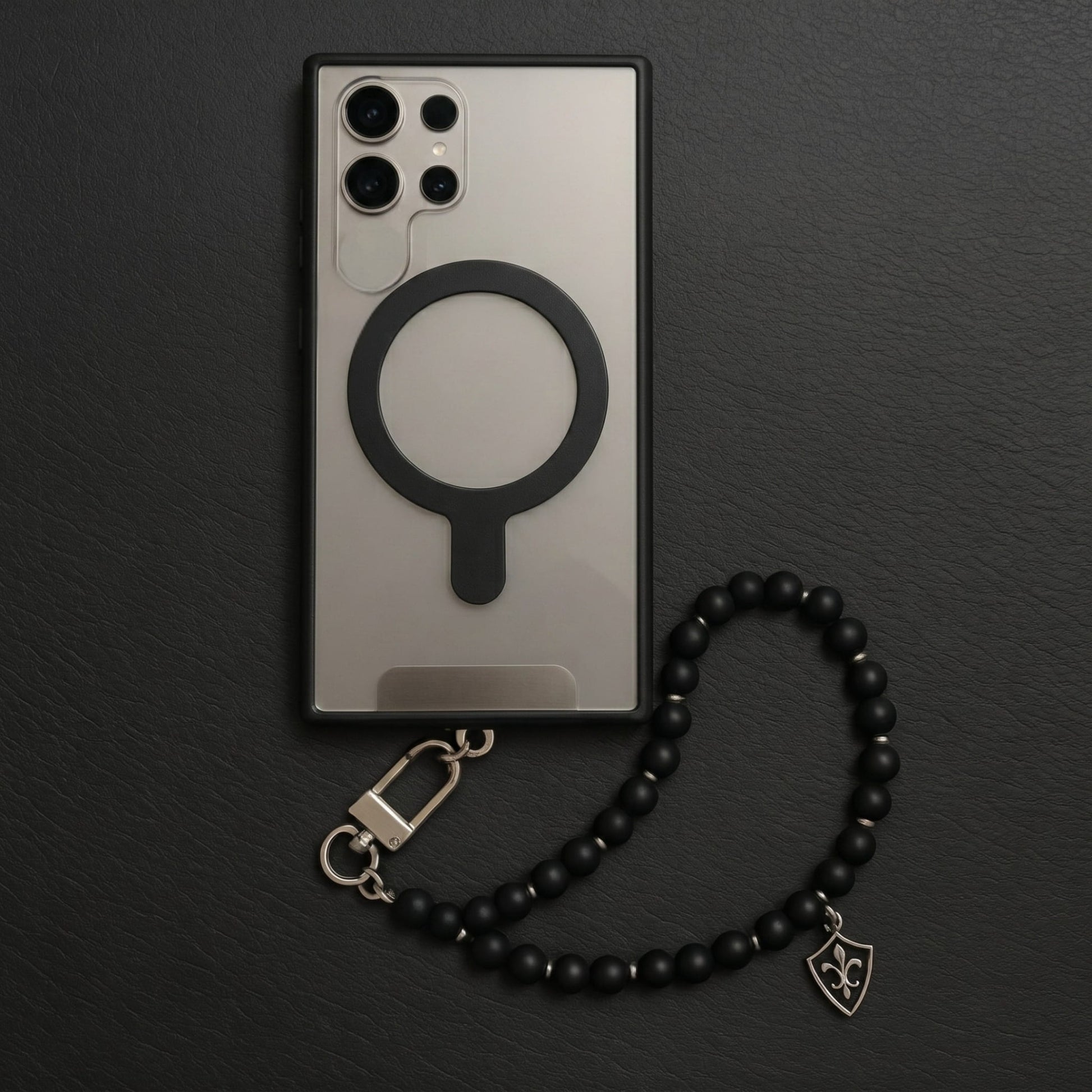 THE MEN THING KeyChains BLACK CITADEL - Pure Titanium Steel Pendant with Hand Wrist Phone Straps Keychain for Men & Boy "10"inch
