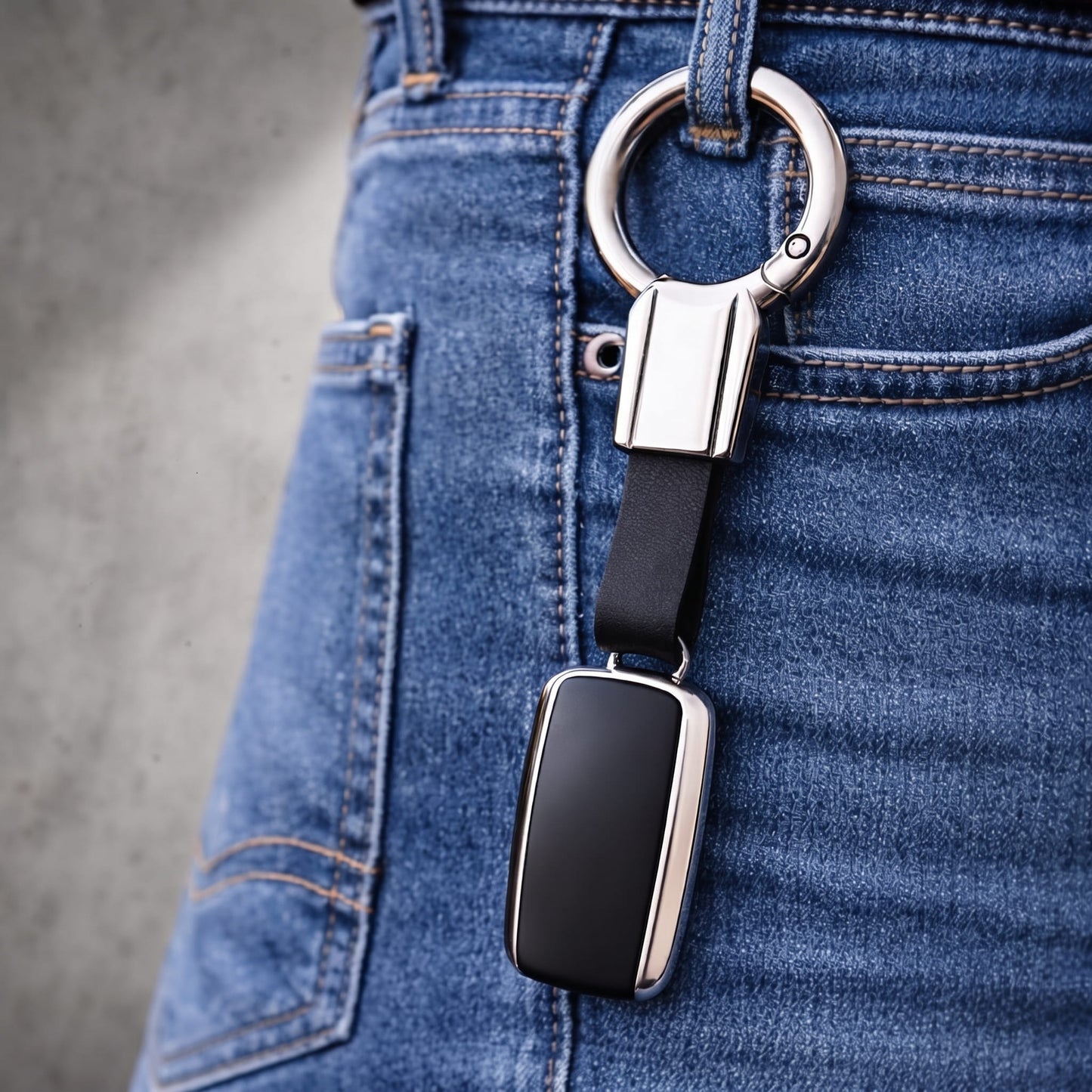 THE MEN THING KeyChains CORE LOOP - BLACK - Stainless Steel Keychain for Men & Boy