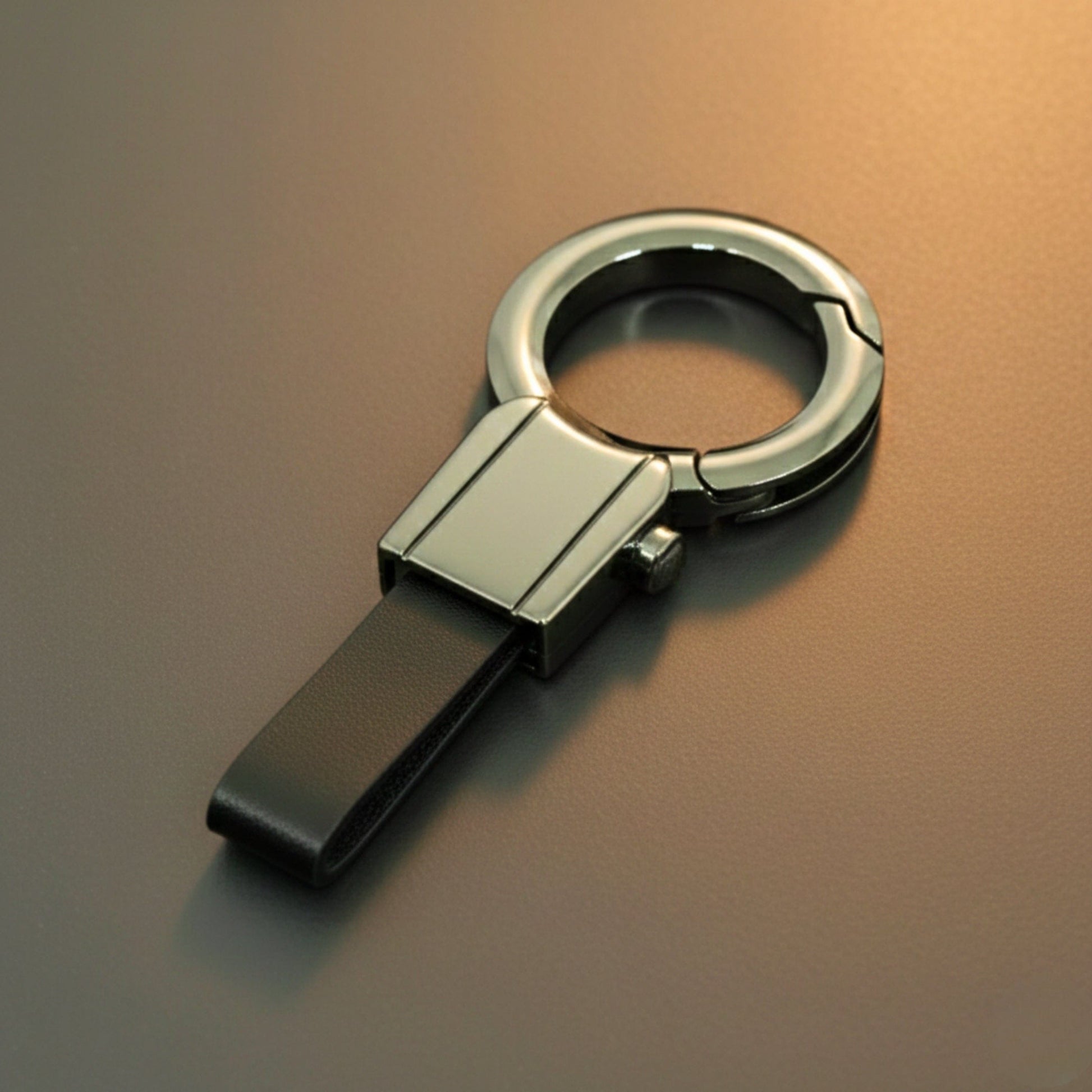 THE MEN THING KeyChains CORE LOOP - BROWN - Stainless Steel Keychain for Men & Boy