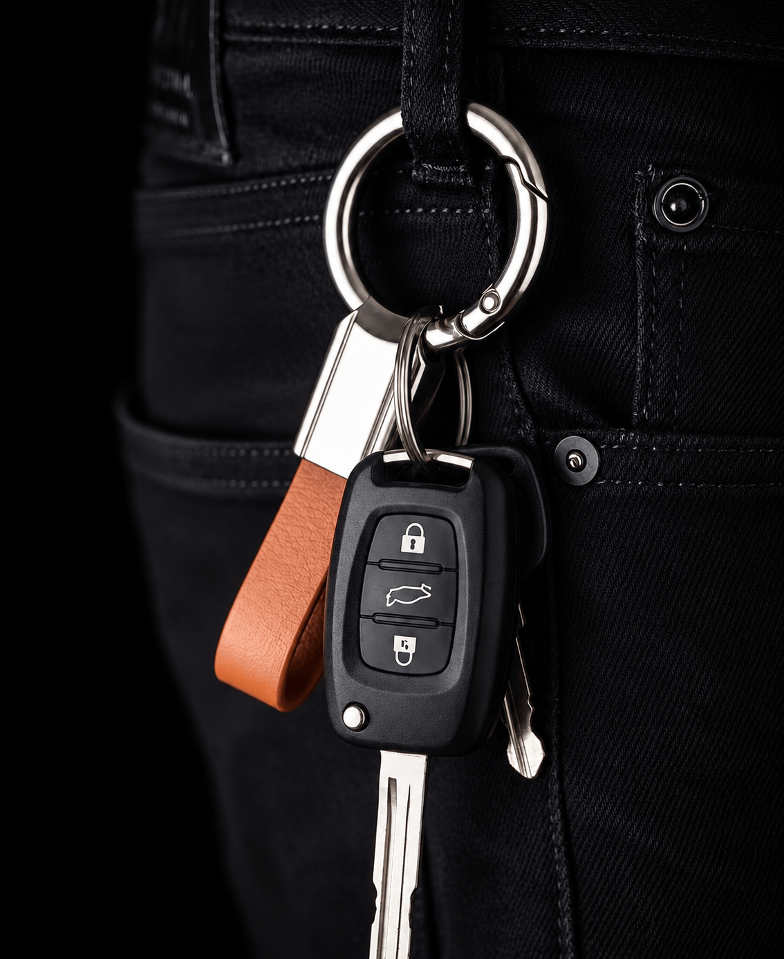 THE MEN THING KeyChains CORE LOOP - BROWN - Stainless Steel Keychain for Men & Boy