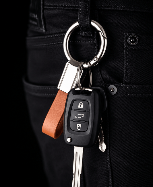 THE MEN THING KeyChains CORE LOOP - BROWN - Stainless Steel Keychain for Men & Boy
