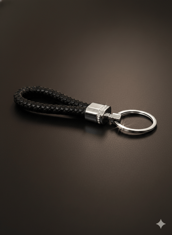 CRIMSON LOOP BRAIDED - BLACK  - Stainless Steel Keychain for Men & Boy