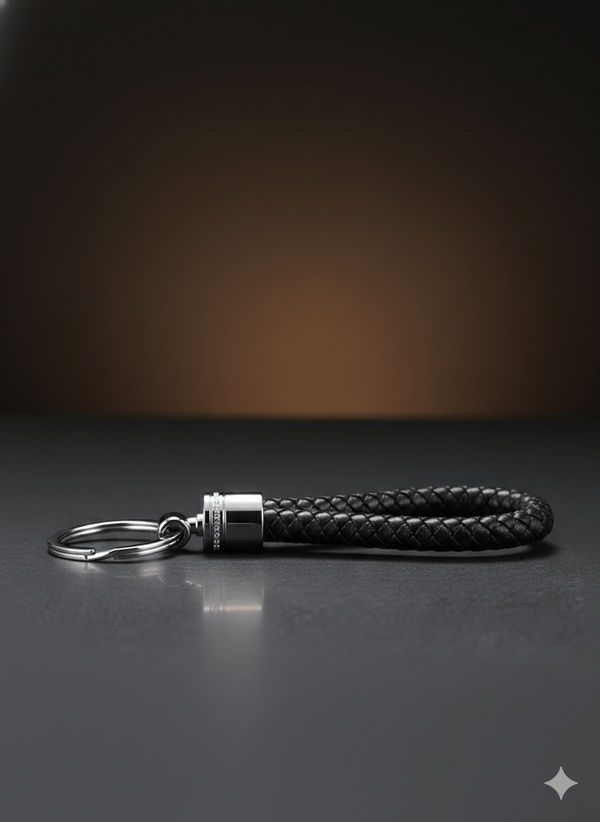 CRIMSON LOOP BRAIDED - BLACK  - Stainless Steel Keychain for Men & Boy