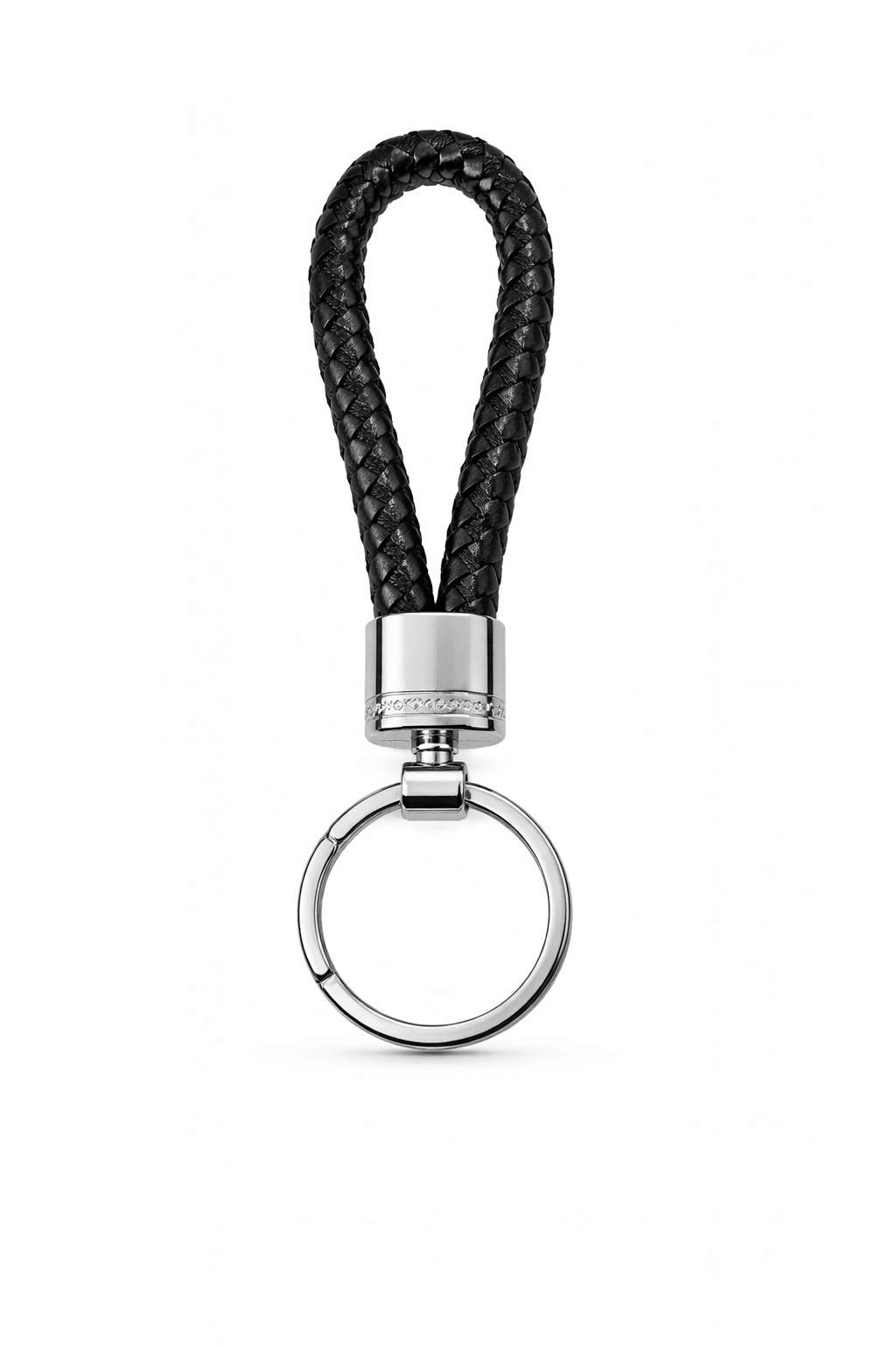 THE MEN THING KeyChains CRIMSON LOOP BRAIDED - BLACK  - Stainless Steel Keychain for Men & Boy