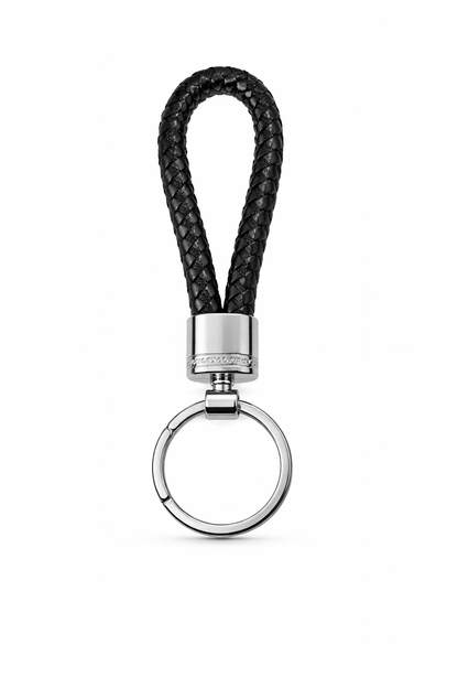 THE MEN THING KeyChains CRIMSON LOOP BRAIDED - BLACK  - Stainless Steel Keychain for Men & Boy
