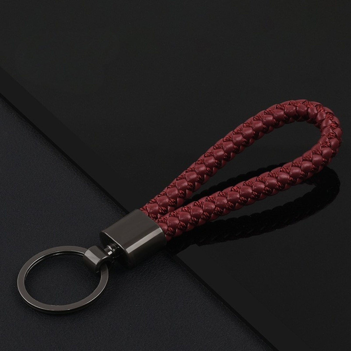 THE MEN THING KeyChains CRIMSON LOOP BRAIDED - RED  - Stainless Steel Keychain for Men & Boy