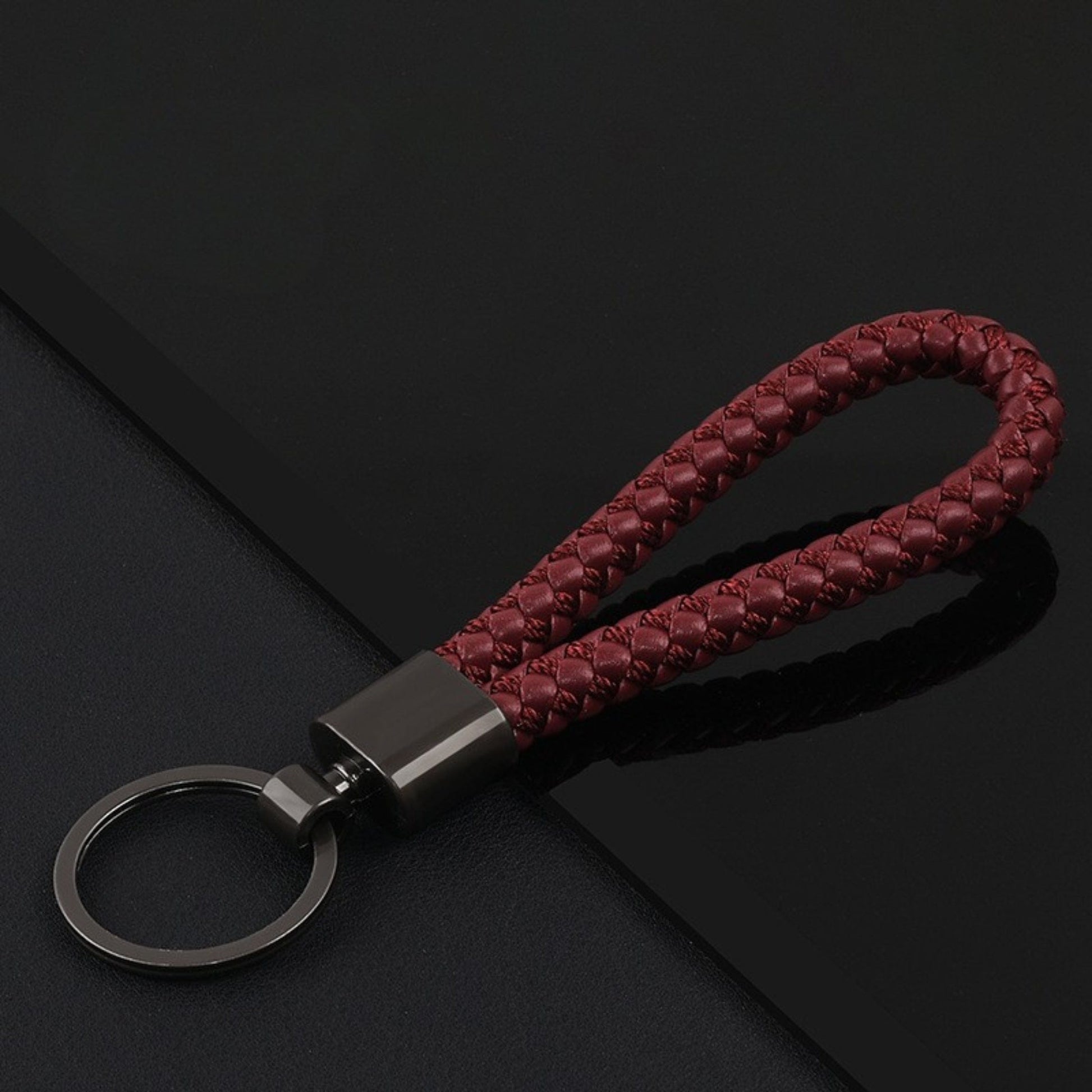 THE MEN THING KeyChains CRIMSON LOOP BRAIDED - RED  - Stainless Steel Keychain for Men & Boy