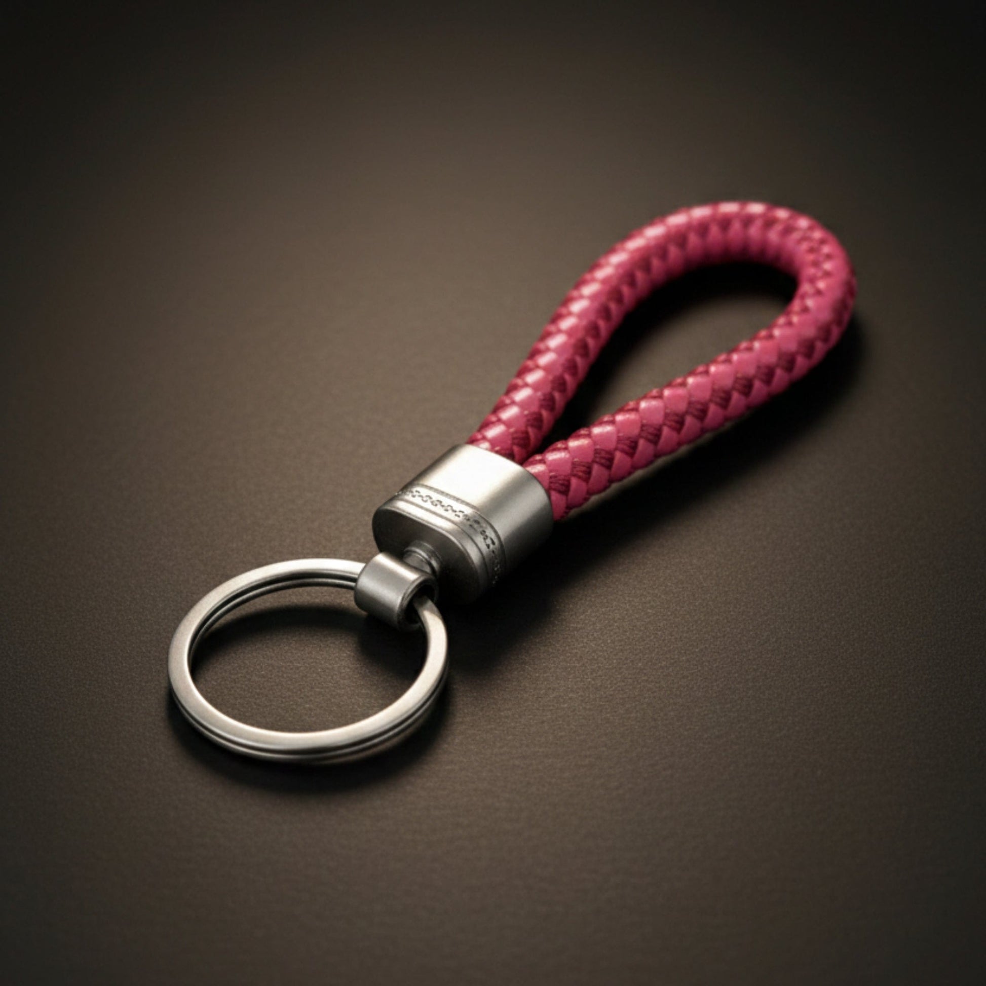 THE MEN THING KeyChains CRIMSON LOOP BRAIDED - RED  - Stainless Steel Keychain for Men & Boy