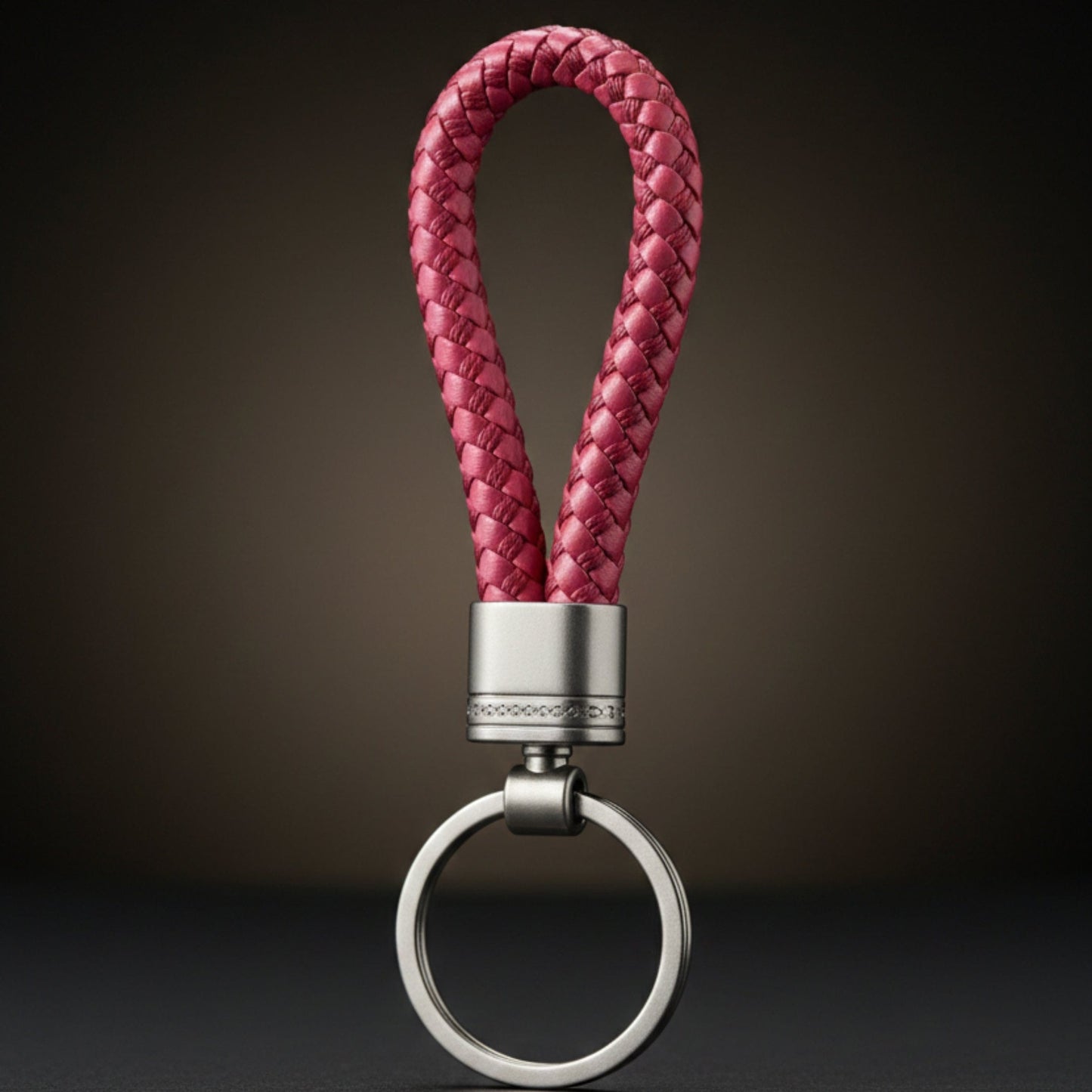 THE MEN THING KeyChains CRIMSON LOOP BRAIDED - RED  - Stainless Steel Keychain for Men & Boy