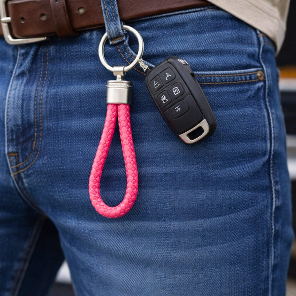 CRIMSON LOOP BRAIDED - RED  - Stainless Steel Keychain for Men & Boy