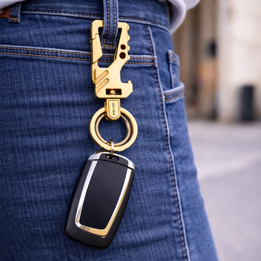 THE MEN THING KeyChains HEXAGRIP - GODLEN - Stainless Steel Keychain for Men & Boy