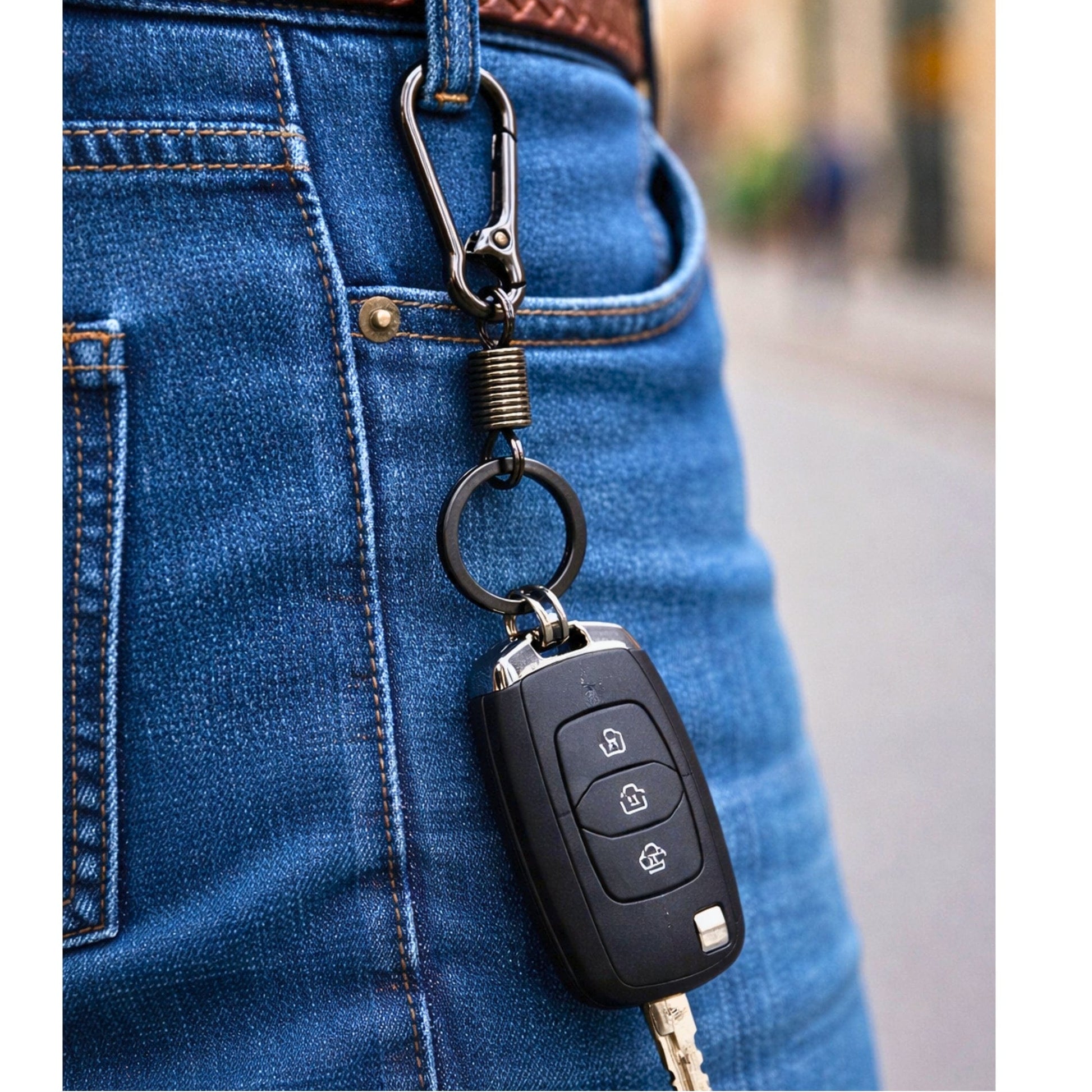 THE MEN THING KeyChains IRON LOOP BLACK - Stainless Steel Keychain for Men & Boy