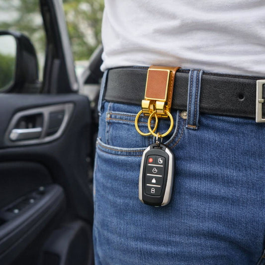 THE MEN THING KeyChains NEXRON - GOLD - Stainless Steel Keychain for Men & Boy