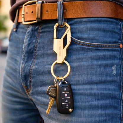 THE MEN THING KeyChains PHANTOM GRIP - GOLDEN - Stainless Steel Keychain for Men & Boy