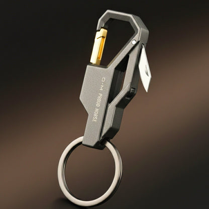 THE MEN THING KeyChains PHANTOM GRIP - GUNMETAL GREY - Stainless Steel Keychain for Men & Boy