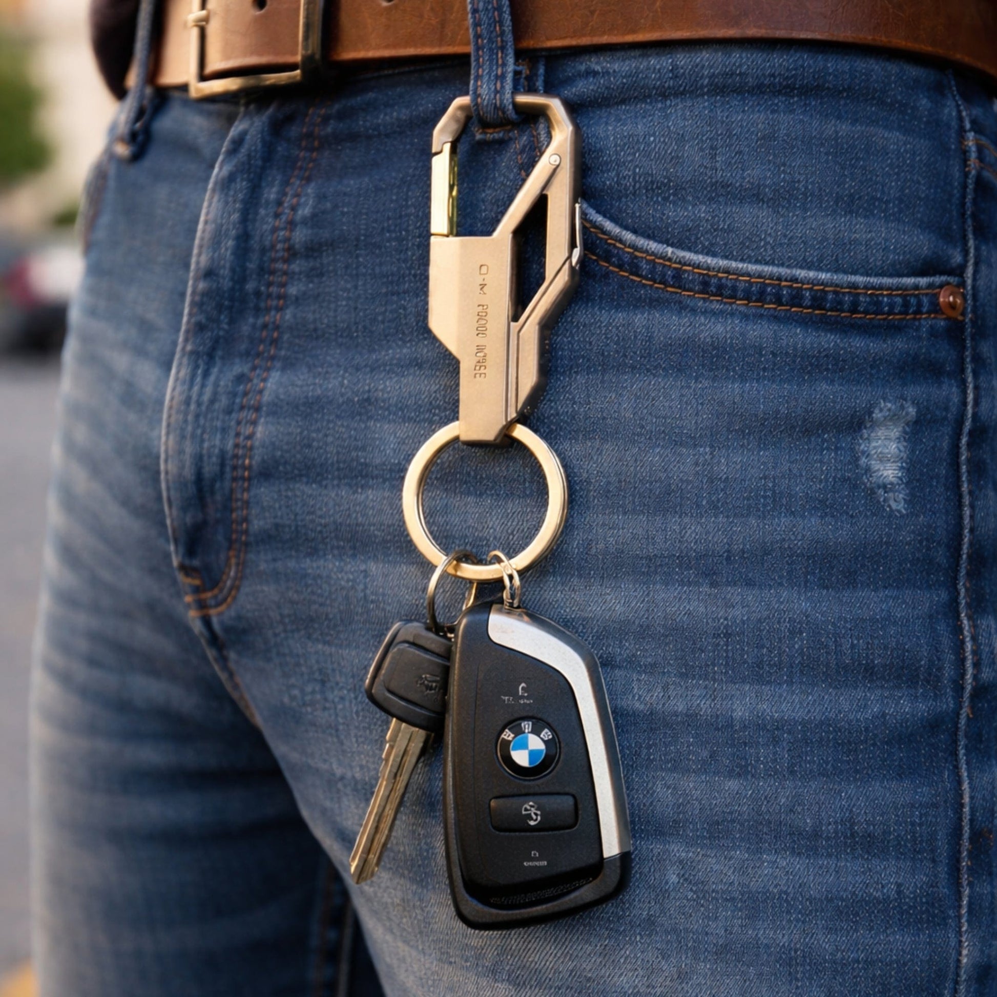 THE MEN THING KeyChains PHANTOM GRIP - GUNMETAL GREY - Stainless Steel Keychain for Men & Boy