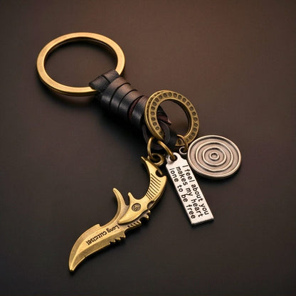 THE MEN THING KeyChains REBEL DAGGER - Stainless Steel Keychain for Men & Boy