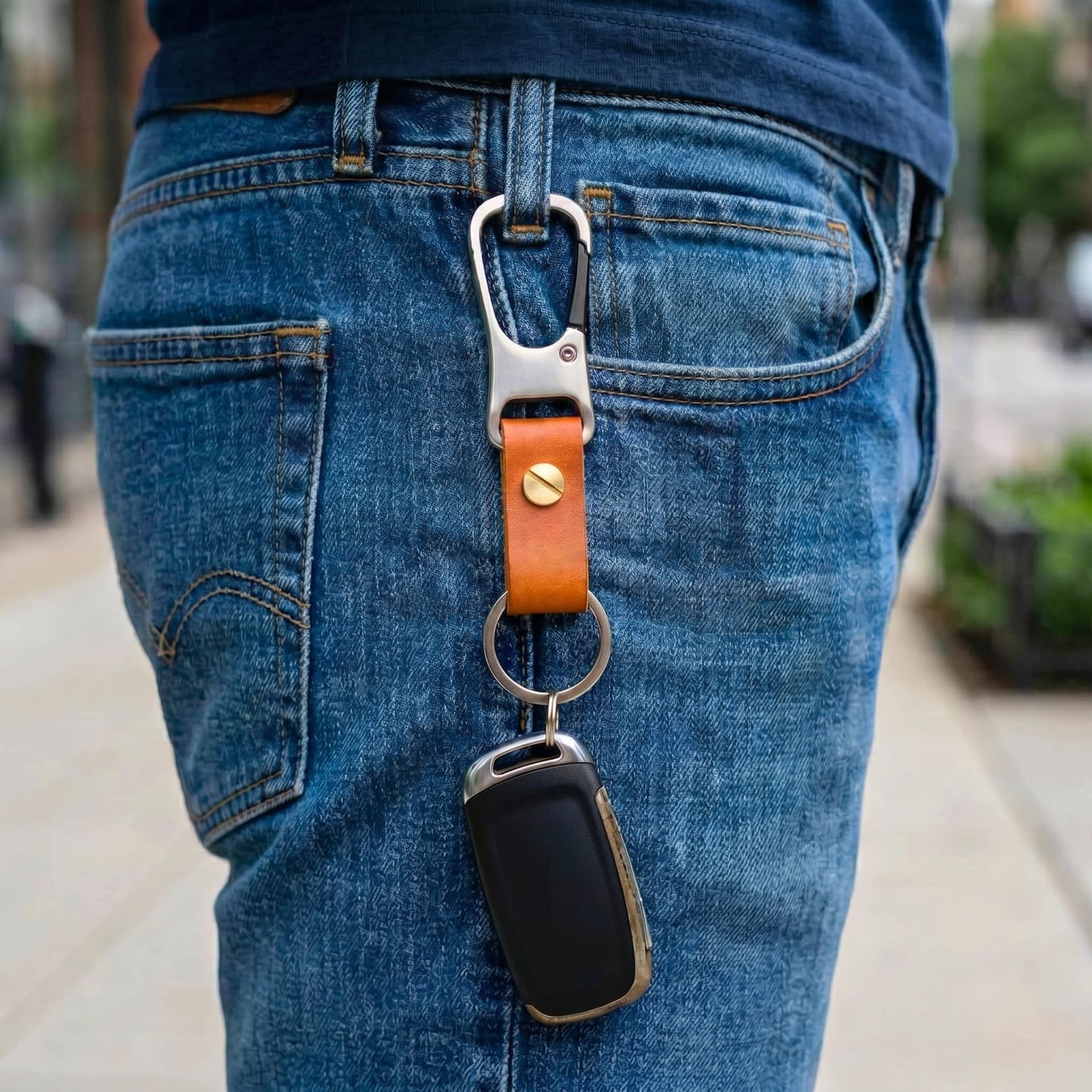 THE MEN THING KeyChains ROGUE CLIP BROWN - Stainless Steel Keychain for Men & Boy