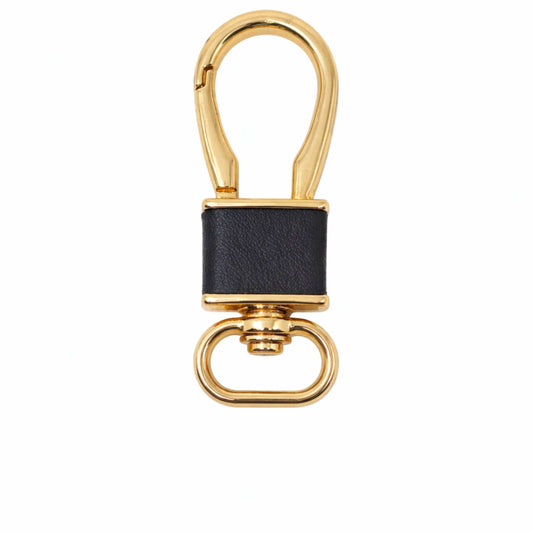 THE MEN THING KeyChains ROYAL GRIP LEATHER - GOLD & BLACK - Stainless Steel Keychain for Men & Boy