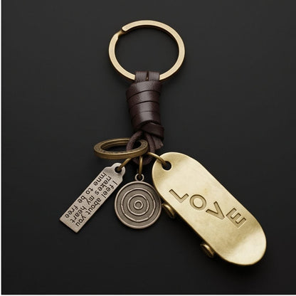 THE MEN THING KeyChains SKATEBOARD CHARM - Stainless Steel Keychain for Men & Boy