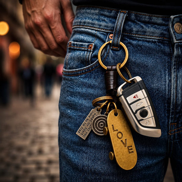 SKATEBOARD CHARM - Stainless Steel Keychain for Men & Boy