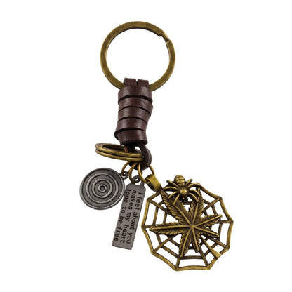 THE MEN THING KeyChains SPIDER LEAF - Stainless Steel Keychain for Men & Boy