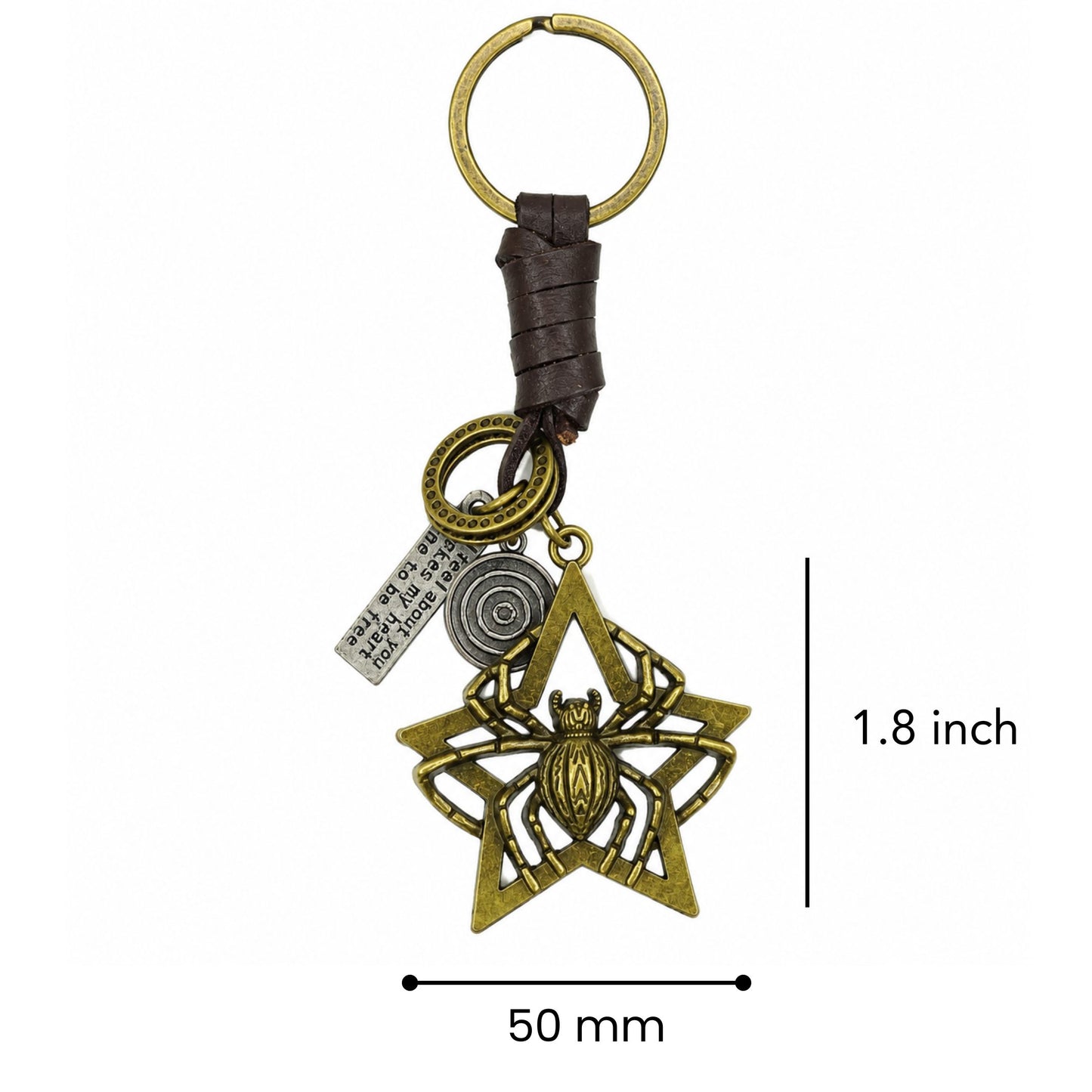 THE MEN THING KeyChains SPIDER STAR - Stainless Steel Keychain for Men & Boy