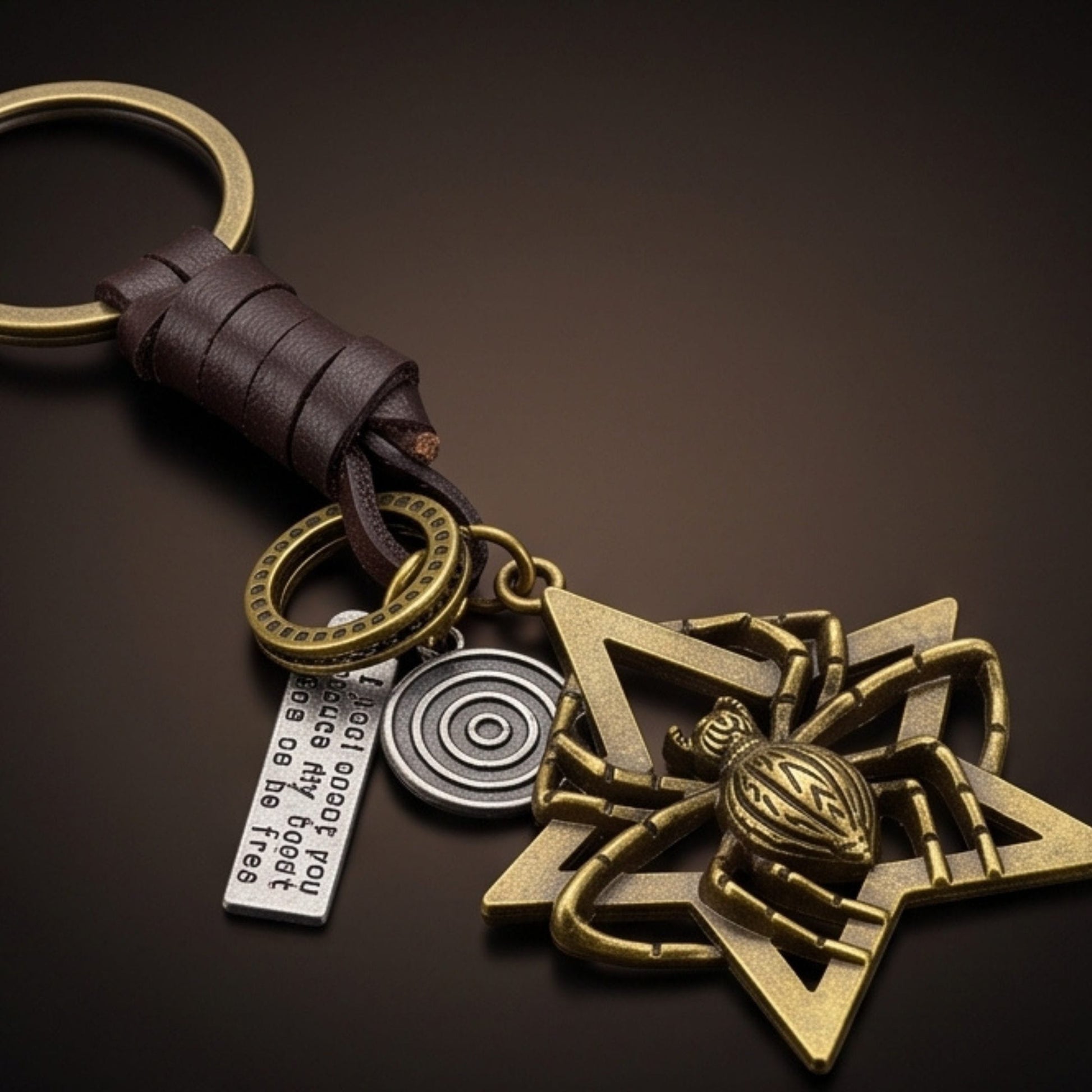 THE MEN THING KeyChains SPIDER STAR - Stainless Steel Keychain for Men & Boy