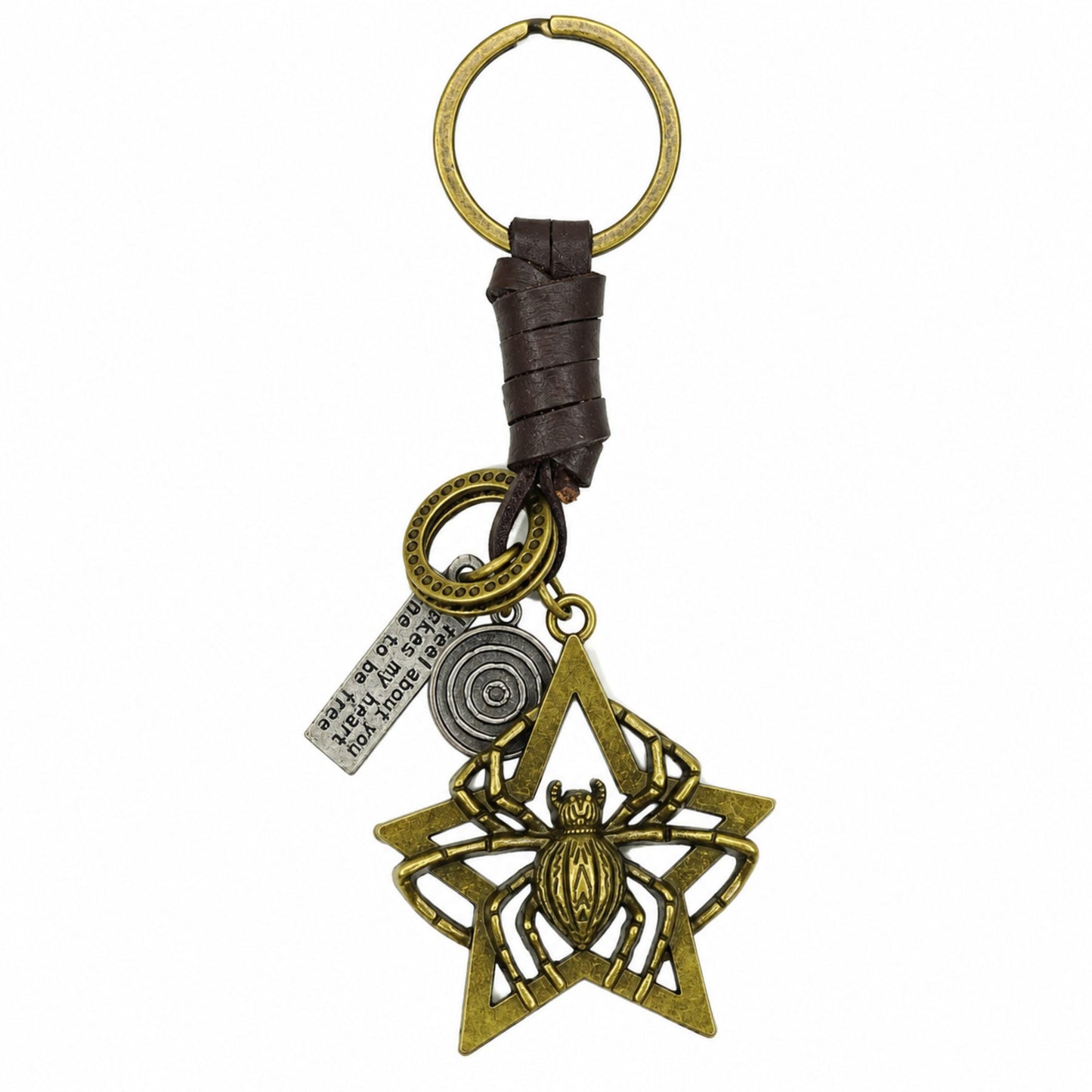 THE MEN THING KeyChains SPIDER STAR - Stainless Steel Keychain for Men & Boy
