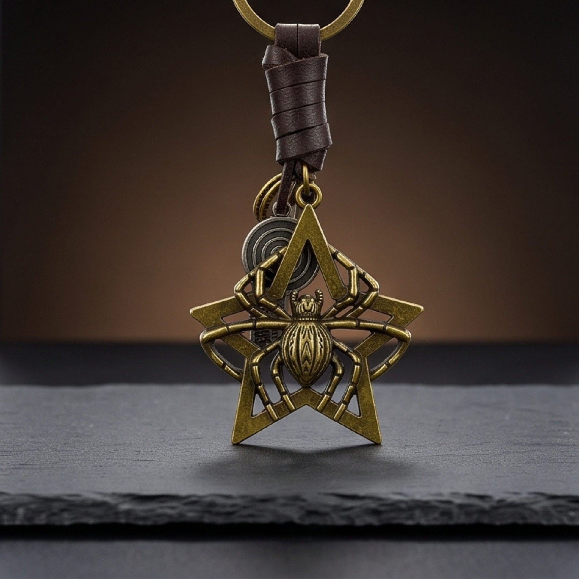 THE MEN THING KeyChains SPIDER STAR - Stainless Steel Keychain for Men & Boy
