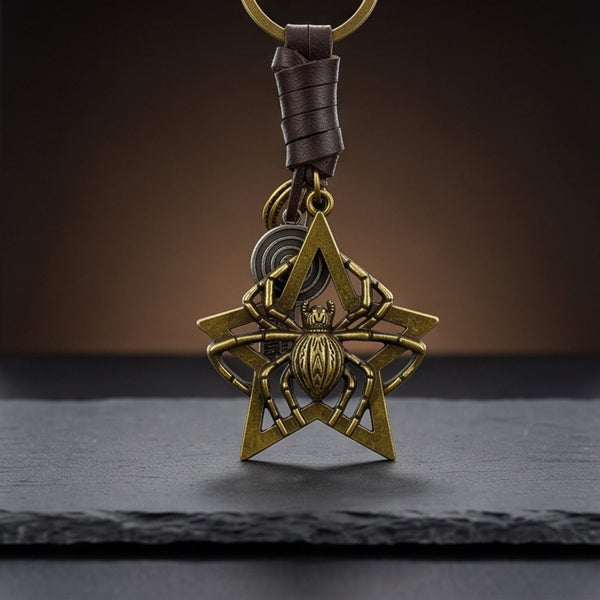 SPIDER STAR - Stainless Steel Keychain for Men & Boy