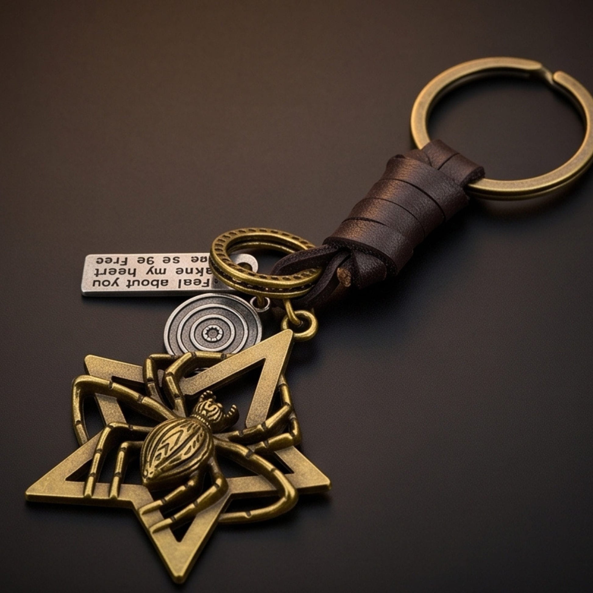 THE MEN THING KeyChains SPIDER STAR - Stainless Steel Keychain for Men & Boy