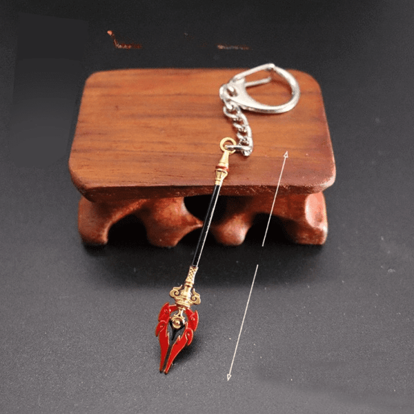 STAFF OF HOMA - Genshin Impact Anime Keychain | Game Xiao Cosplay Alloy Weapon Keychain for Men & Boy