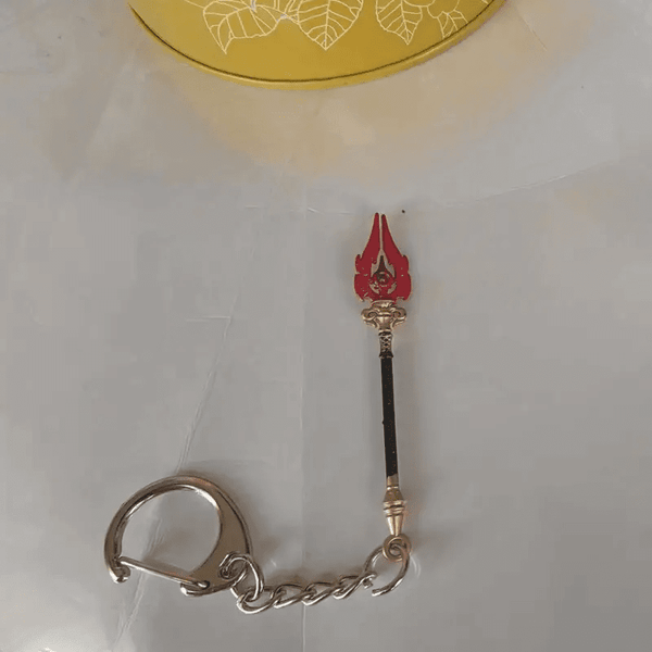 STAFF OF HOMA - Genshin Impact Anime Keychain | Game Xiao Cosplay Alloy Weapon Keychain for Men & Boy