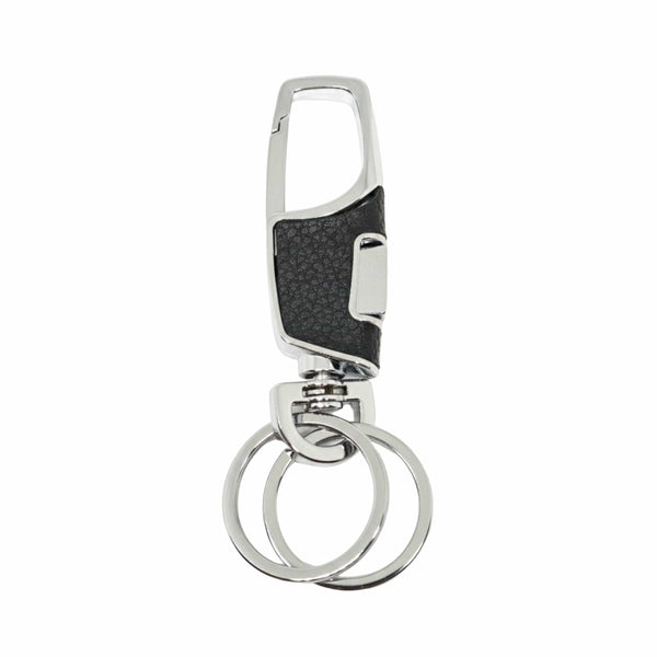 TITAN GRIP LEATHER - BLACK - Stainless Steel Keychain for Men & Boy
