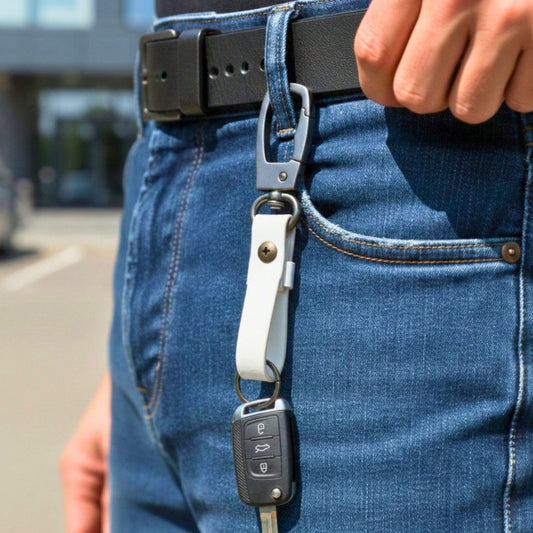 THE MEN THING KeyChains URBAN AXIS WHITE - Stainless Steel Keychain for Men & Boy